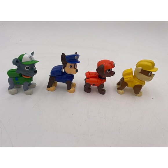 Paw Patrol Action Figures Set Of 4 Rocky Chase Zuma Rubble Miniature Toys - Picture 3 of 7